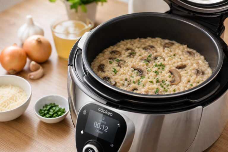 découvrez une recette facile et rapide de risotto aux champignons savoureux réalisée avec votre cookeo. un plat crémeux et gourmand à préparer en un rien de temps !